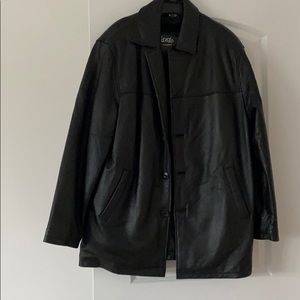 Men medium leather coat